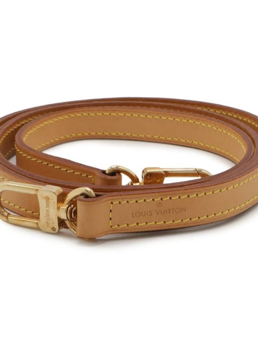Louis Vuitton Tan Vachetta Leather Strap with Gold Hardware